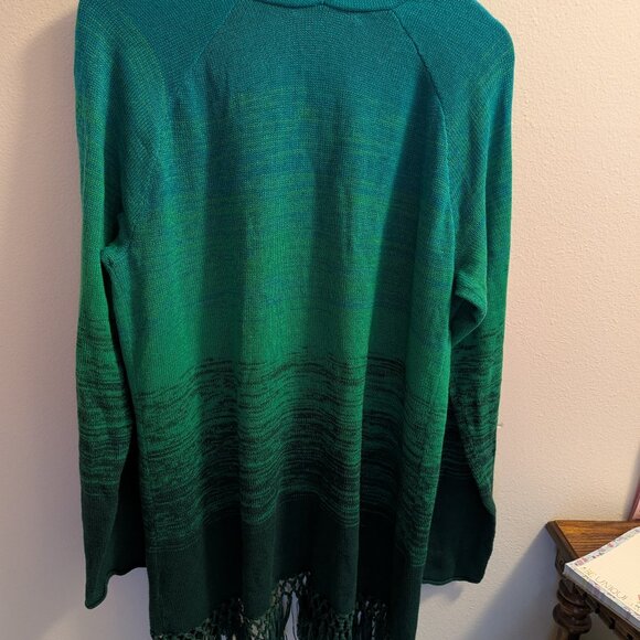 Lilly Pulitzer Tatum Cardigan Ombre Blue-Green EUC 2XL - Picture 6 of 7